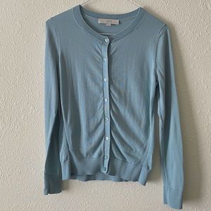 Light powder blue petite signature cardigan